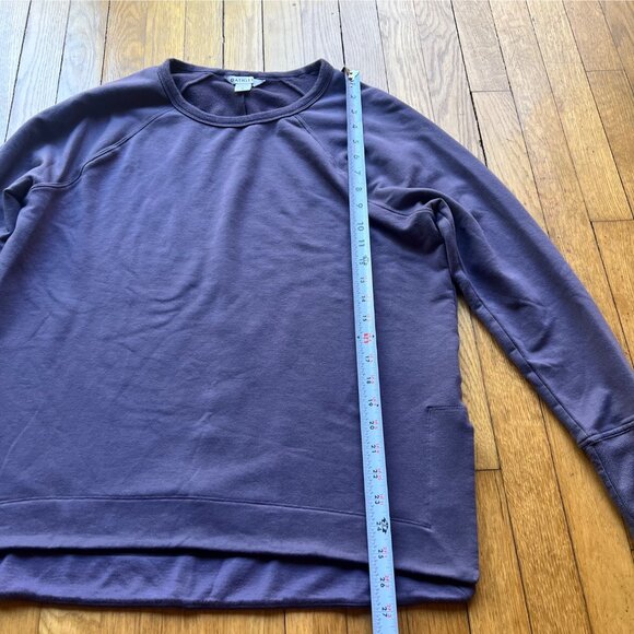 Athleta size L Cozy Purple LUXE Crew Neck Long Sleeve Athleisure Sweatshirt - Picture 7 of 13
